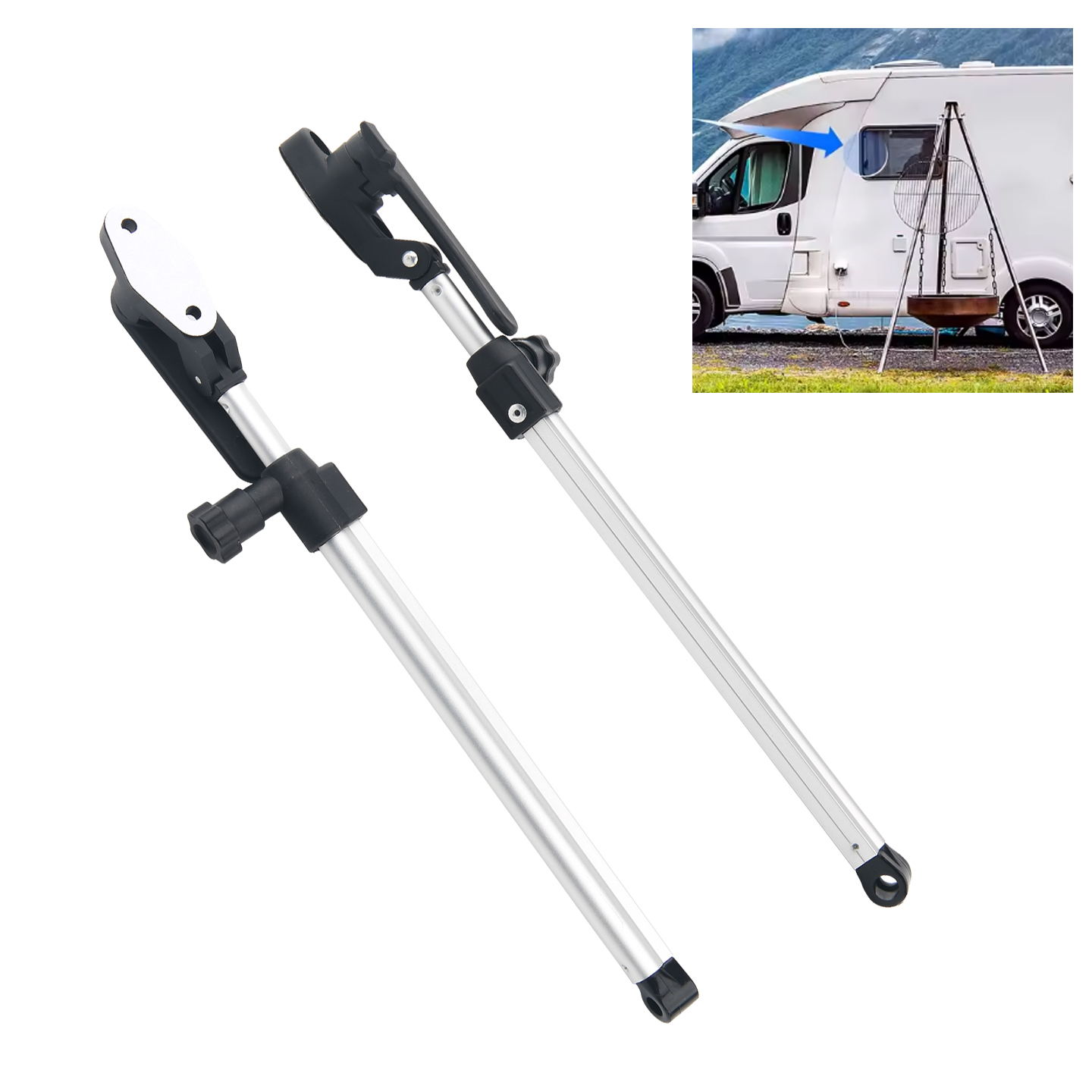 Window Lock Bar - แกนค้ำหน้าต่างรถบ้าน 2 ชิ้น ทนทาน อัตโนมัติ รับน้ำหนักมาก