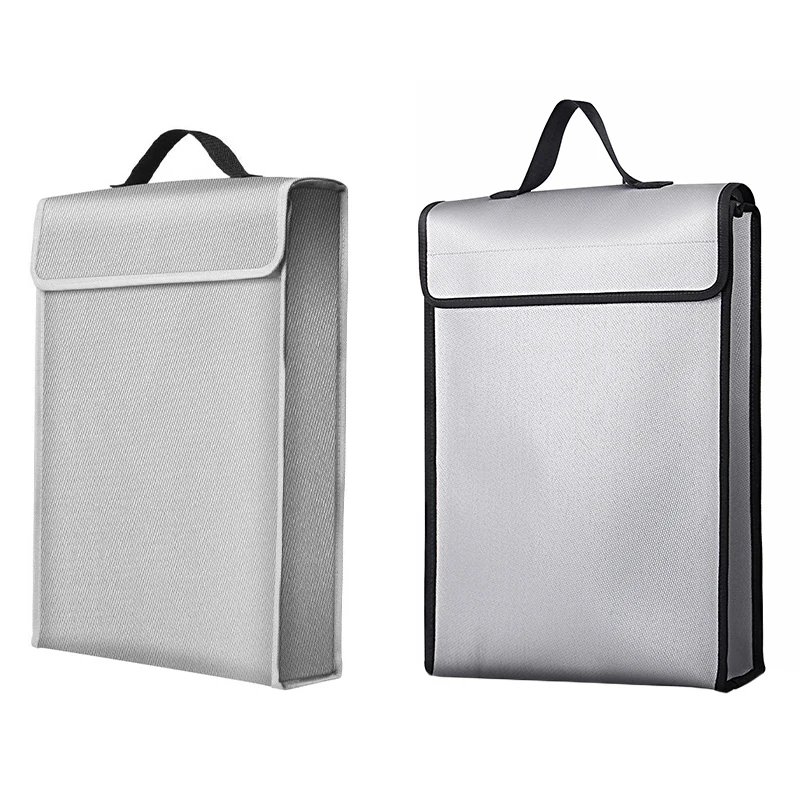 Fire Safe Document - กระเป๋าใส่เอกสารกันไฟแบบพกพา กระเป๋าเก็บเอกสารสำหรับบ้านและสำนักงาน ทนไฟและน้ำ ขนาด 380*305*70 มม.