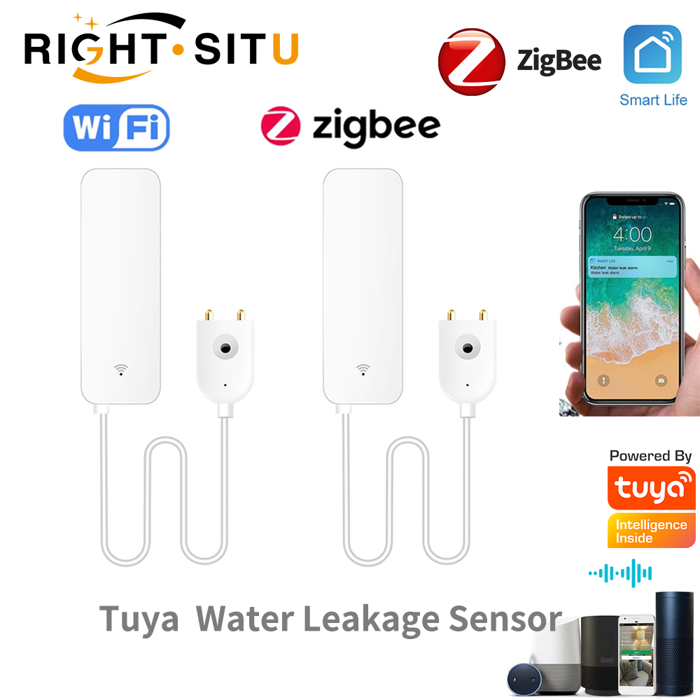 Water Alarm Sensor - Tuya WiFi เซ็นเซอร์น้ํารั่ว, เครื่องตรวจจับน้ํารั่ว, การแจ้งเตือนแอป Smartlife,