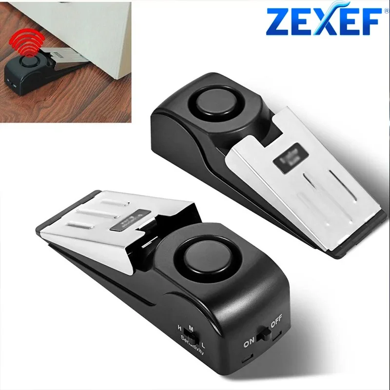 Door Stop Alarm - ZEXEF mini การรักษาความปลอดภัย 125DB ระบบสัญญาณกันขโมยบ้านในครัวเรือนปลั๊กประตูลิ่มอุปกรณ์เตือนภัยฉุกเฉิน