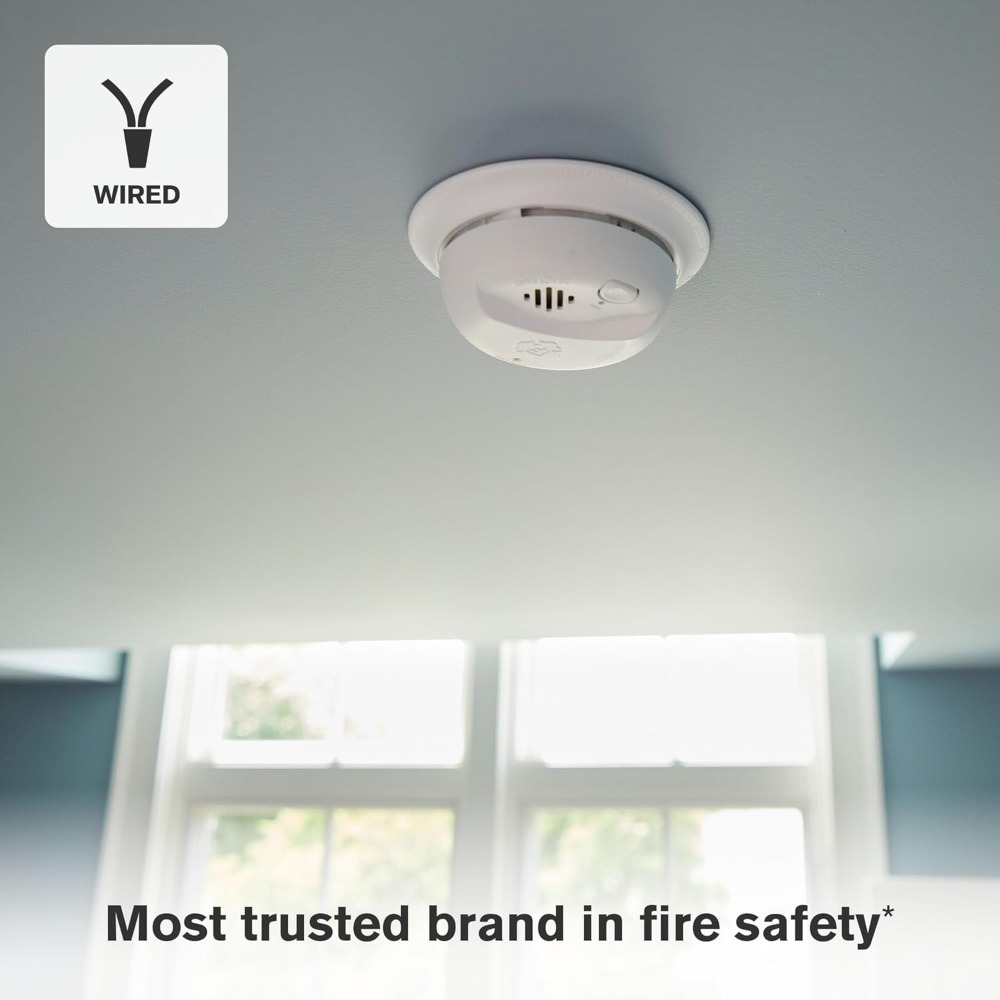 Smoke Detector Interconnected - เครื่องตรวจจับควันแบบเชื่อมต่อสายไฟพร้อมแบตเตอรี่สำรองแบบปิดผนึก 10 ปี ชุด 3 ชิ้น