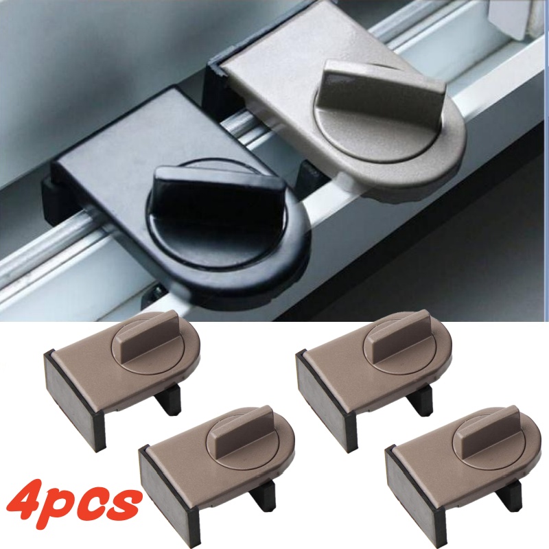 Window Lock Bar - 4 ชุดเลื่อน SASH Stopper ตู้ล็อคสายรัดประตู Anti-Theft