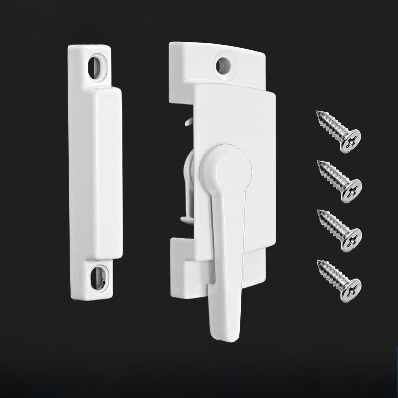 Window Lock Bar - ตัวล็อคหน้าต่างบานเลื่อนแบบสไลด์ วัสดุโลหะผสมสังกะสี พร้อมมือจับและกลอนนิรภัย