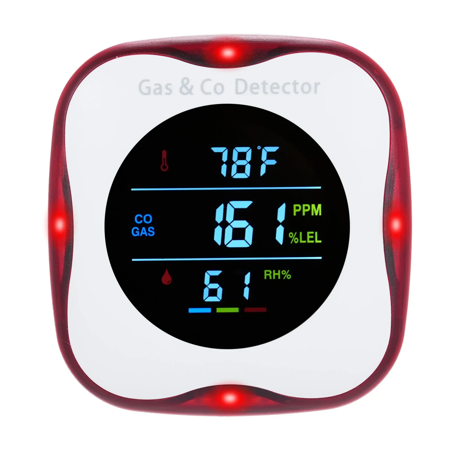 Co Detector Plug - เครื่องตรวจจับก๊าซคาร์บอนมอนอกไซด์และก๊าซธรรมชาติแบบ 4-in-1 พร้อมปลั๊กแบบ US ตรวจวัดอุณหภูมิ ความชื้น