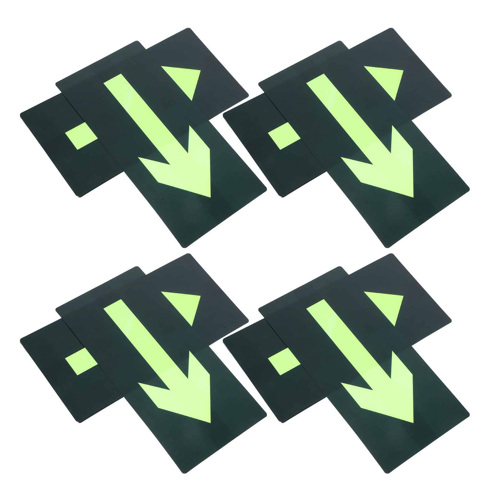 Emergency Exit Sign - สติกเกอร์ลูกศรทางออกฉุกเฉินเรืองแสงในที่มืด 8 ชิ้น กันน้ำ ติดเองได้ ป้ายความปลอดภัยจากไฟสำหรับพื้นที่สาธารณะและห้างสรรพสินค้า