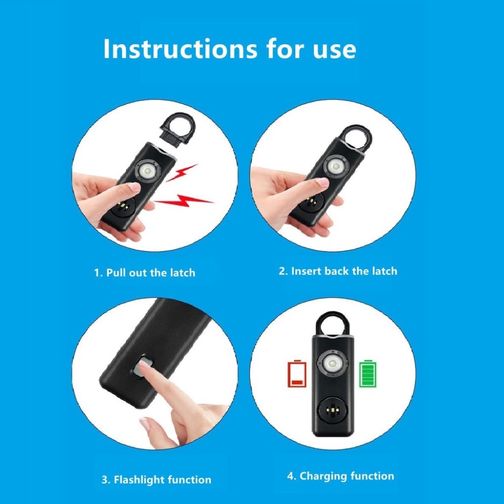 130 เสียงเตือนส่วนบุคคลที่ปลอด - Personal Alarm Keychain บทวิจารณ์และราคา