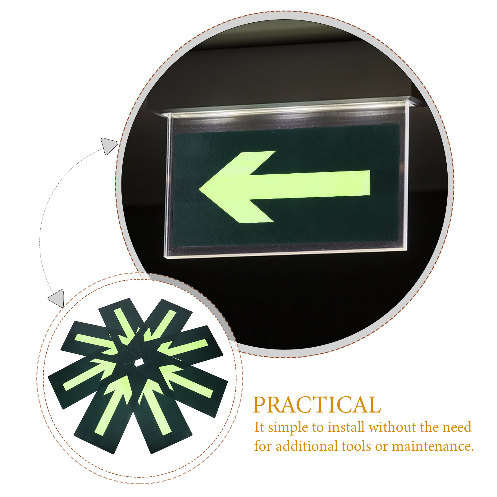 สติกเกอร์บอกทิศทางทางออกในที่ม - Emergency Exit Sign บทวิจารณ์และราคา