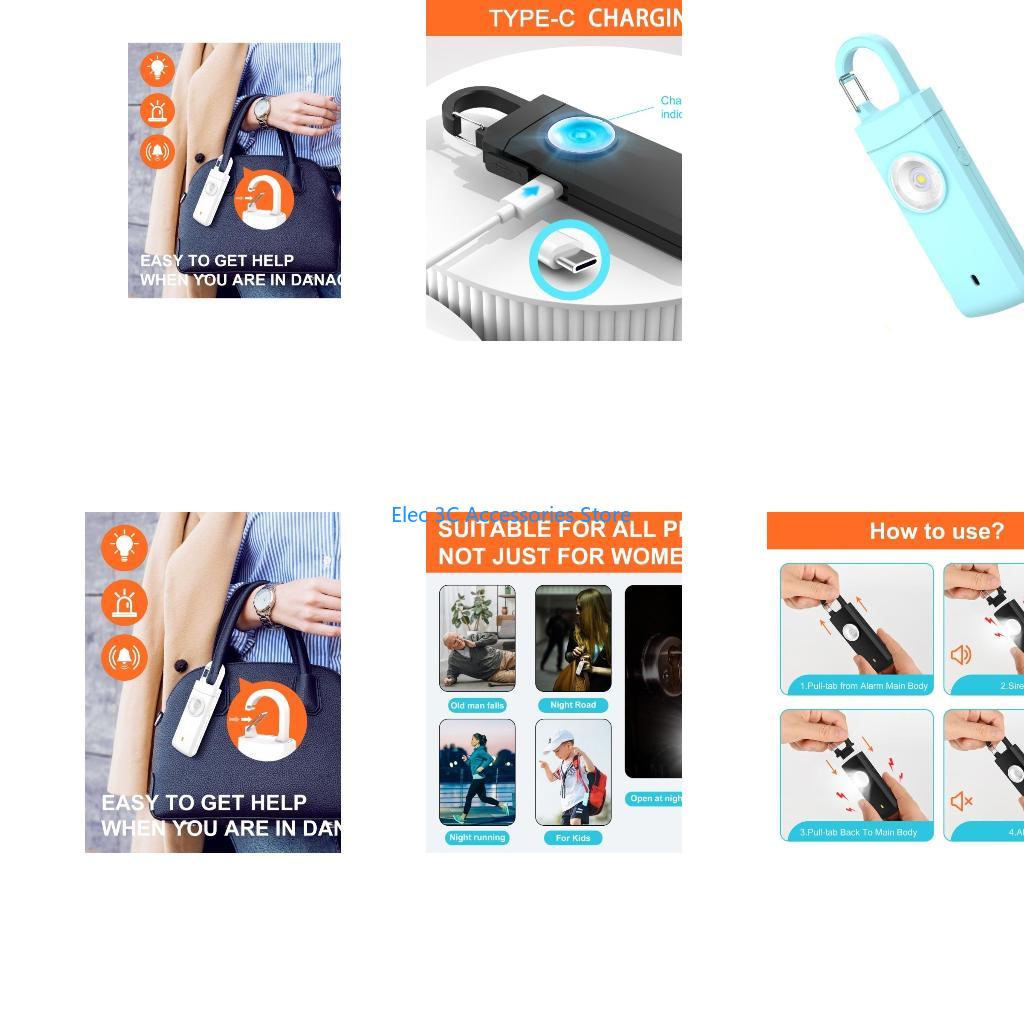 Y51A พวงกุญแจปลุกส่วนตัวแบบชาร - Personal Alarm Keychain บทวิจารณ์และราคา