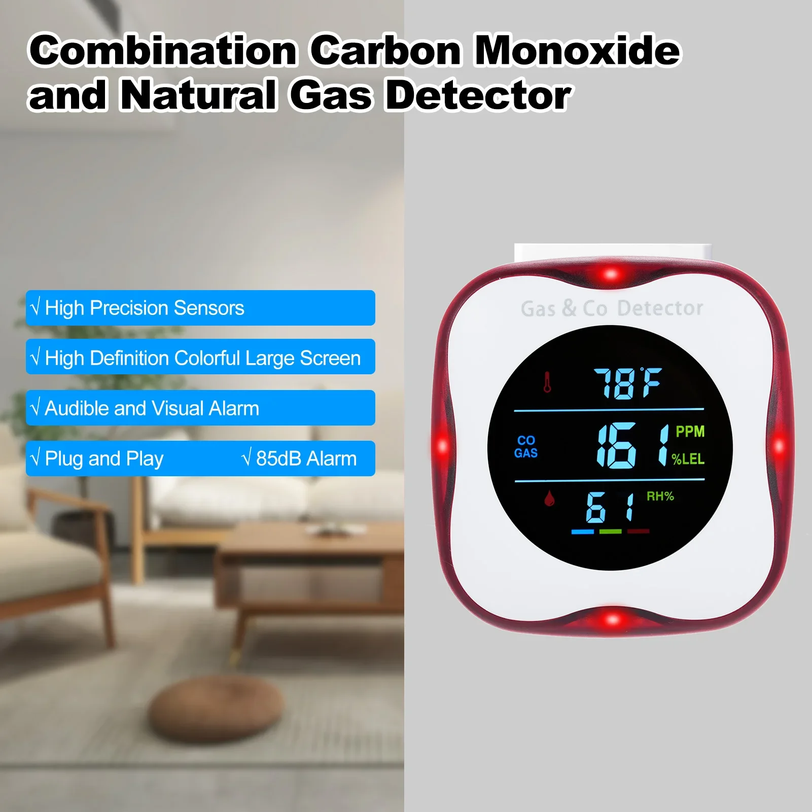เครื่องตรวจจับก๊าซคาร์บอนมอนอก - Co Detector Plug บทวิจารณ์และราคา
