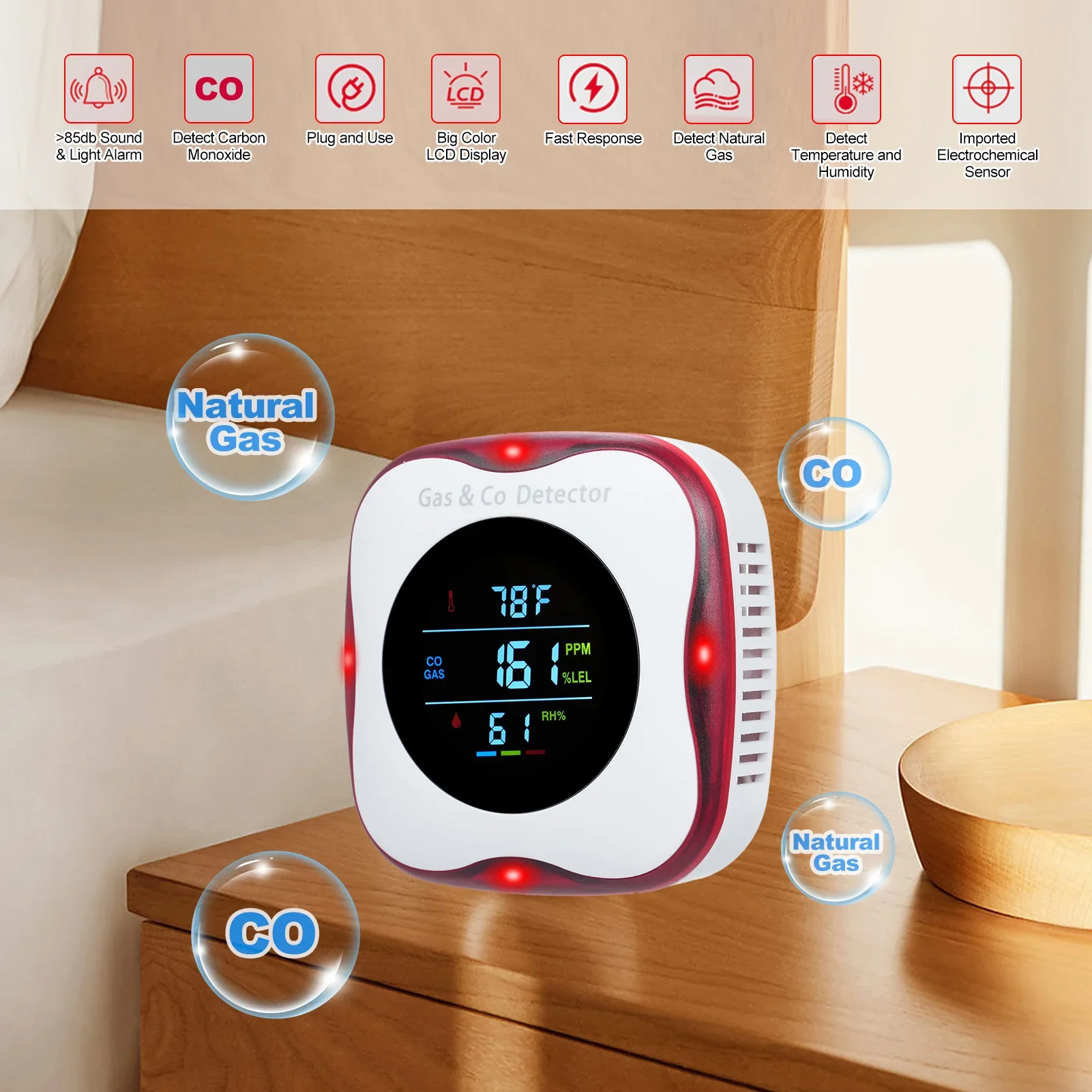 เครื่องตรวจจับก๊าซคาร์บอนมอนอก - Co Detector Plug บทวิจารณ์และราคา