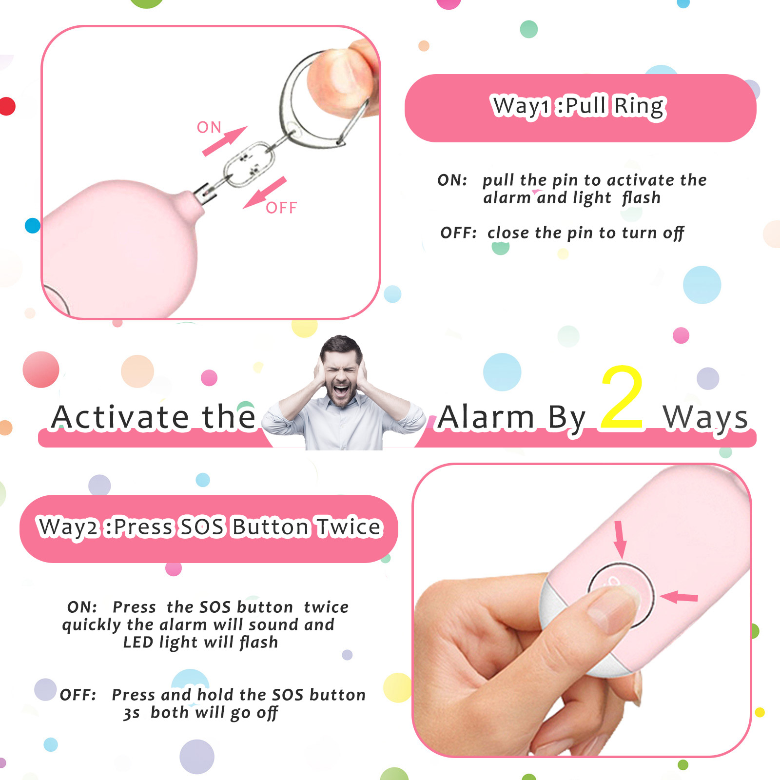 พวงกุญแจสัญญาณเตือนภัยส่วนบุคค - Personal Alarm Keychain บทวิจารณ์และราคา