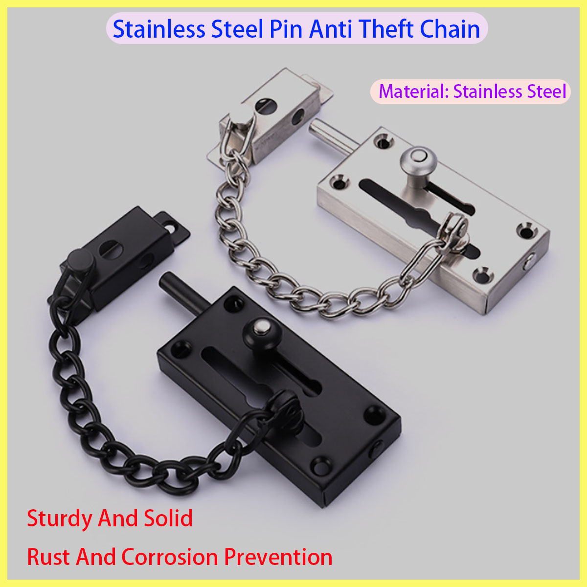 ล็อคประตูสแตนเลสแบบหนาใหม่พร้อ - Security Chain Door บทวิจารณ์และราคา
